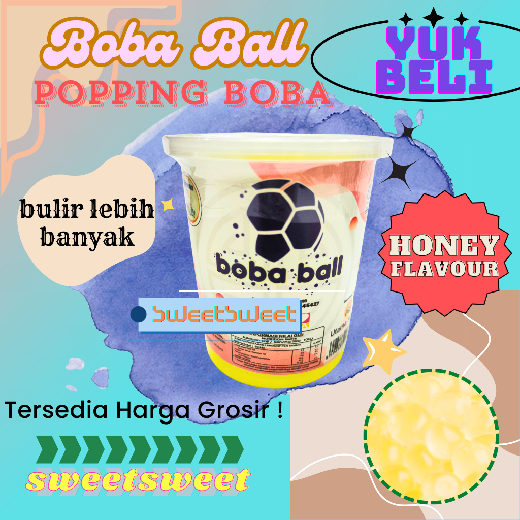 

Sweetsweet Popping Bobaball Rasa Honey | kemasan 1 kg Toping | Minuman Kekinian | COD dan Grosir