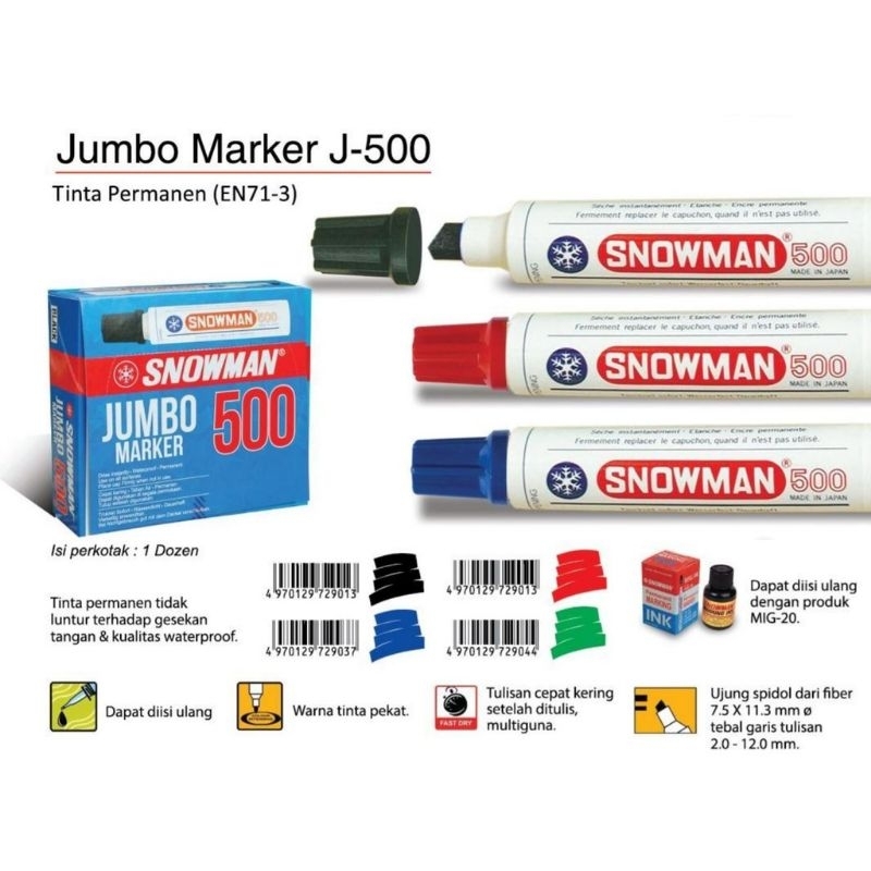 

SPIDOL SNOWMAN PERMANEN JUMBO 500 / JUMBO MARKER