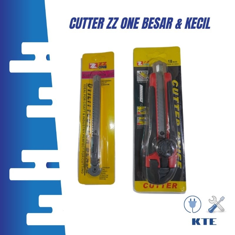

Cutter merk ZZ ONE besar dan kecil tajam berkualitas