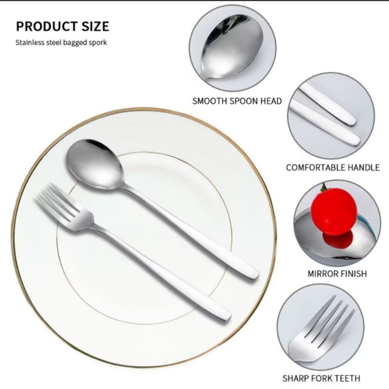 HARGA PER LUSIN SENDOK KOREA TEBAL / GARPU KOREA TEBAL / ALAT MAKAN KOREA AESTHETIC / KOREAN SPOON F