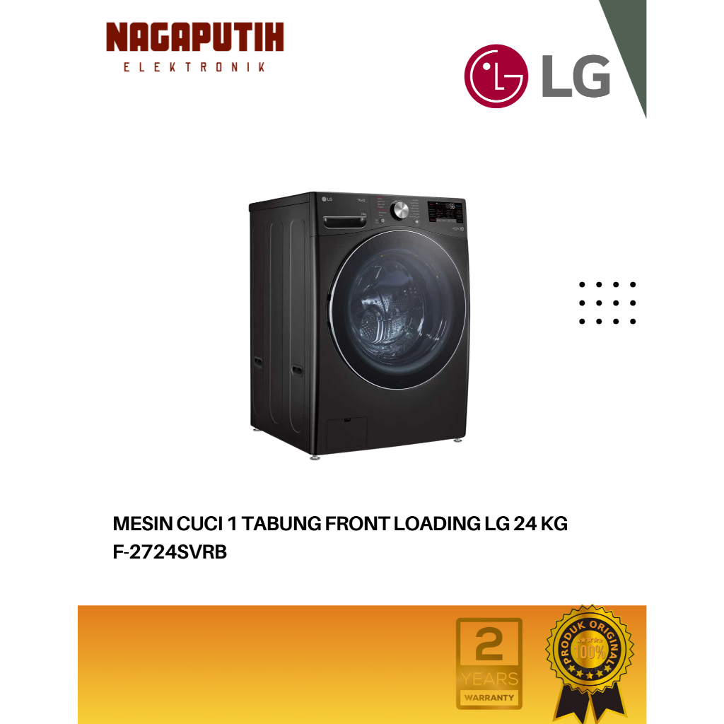 LG Mesin Cuci Front Loading 24 Kg F-2724SVRB Inverter ThinQ