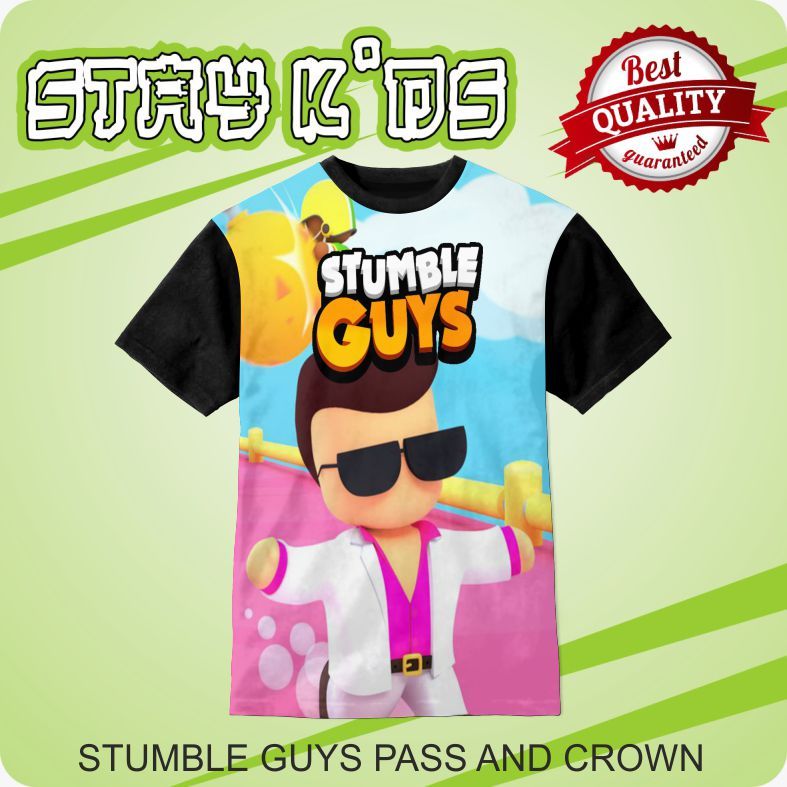 KAOS ANAK STUMBLE GUYS PASS AND CROWN