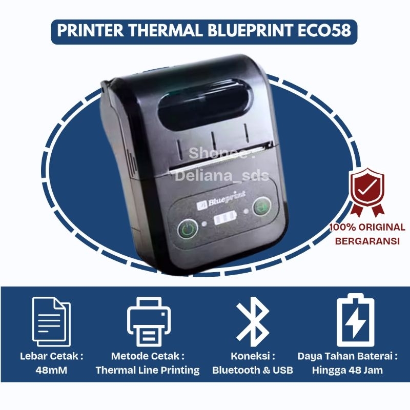 Printer Thermal Blueprint Eco 58 Garansi Resmi 1 Tahun Printer Blueprint Eco58 Printer Struk Kasir P