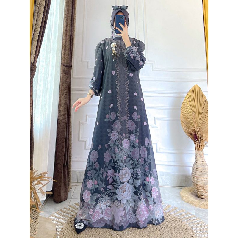 DRESS/GAMIS 2 IN 1 CERUTY SUTRA PRINT PREMIUM