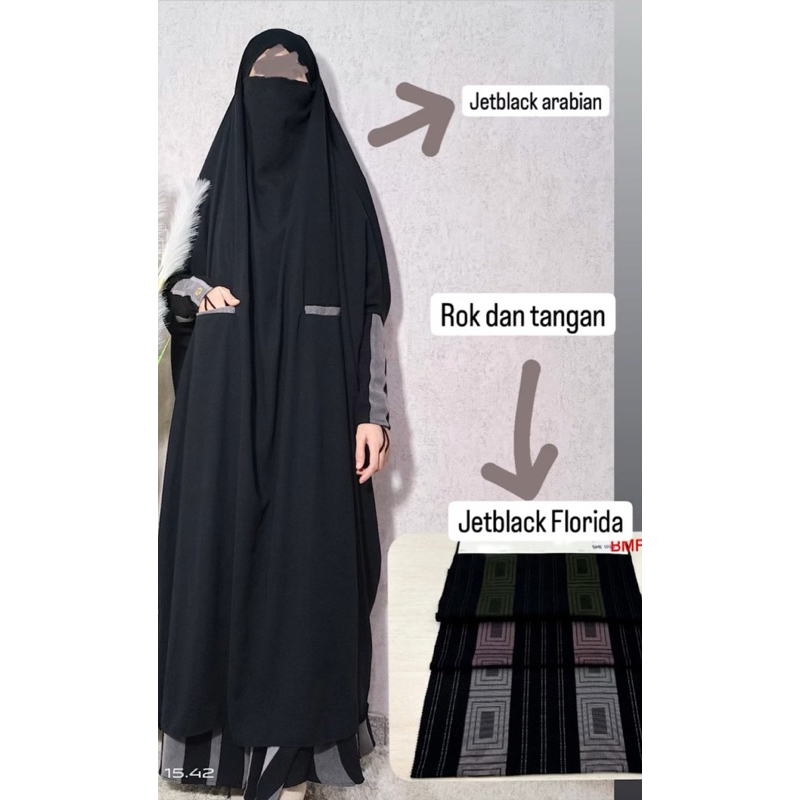 Overhead FK + Rok Jetblack Syakha Heejab Overhead Premium Murah Berkualitas