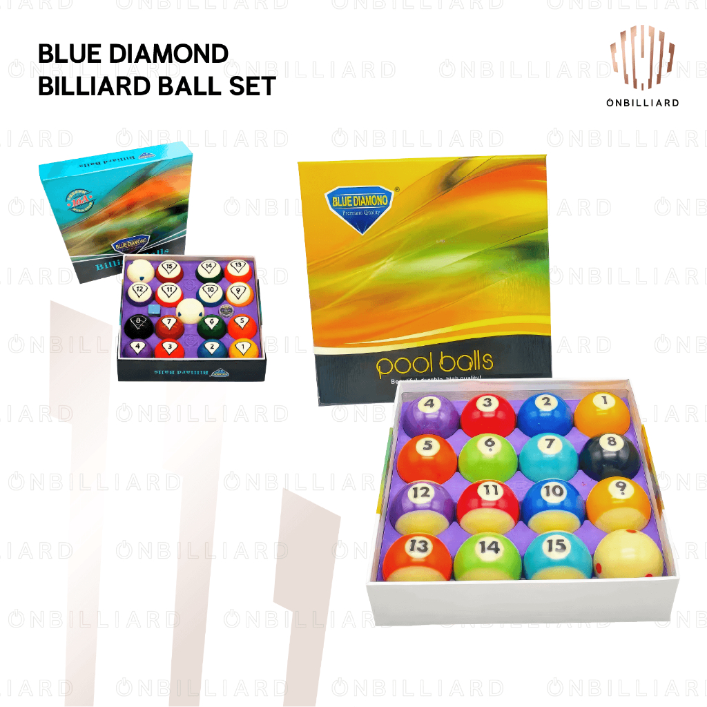 BLUE DIAMOND Billiard Ball Set TV Pro Cup 57.2mm Black White Bola Billiard DOT BLUE DIAMONO Meja 7 8