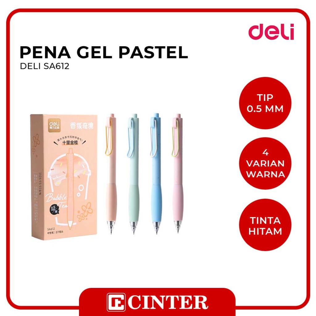 

DELI - PULPEN GEL / PEN / PENA SA612 GEL 0.5MM BLACK COVER PASTEL