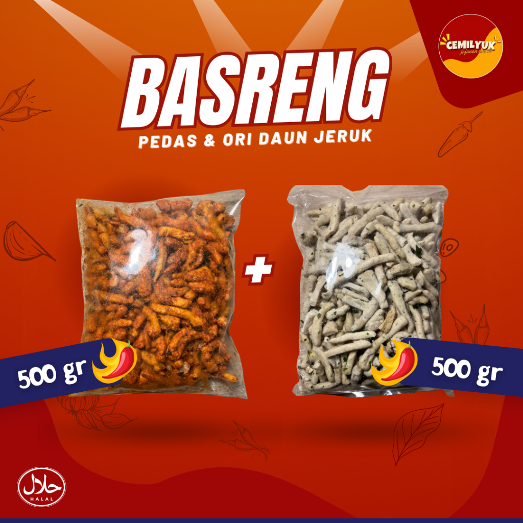 

Basreng Pedas & Original Daun Jeruk Renyah VIRAL!! 1kg