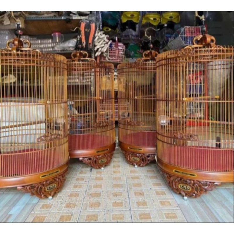 sangkar burung murai batu no 2 tebok ukir jati halus terlaris