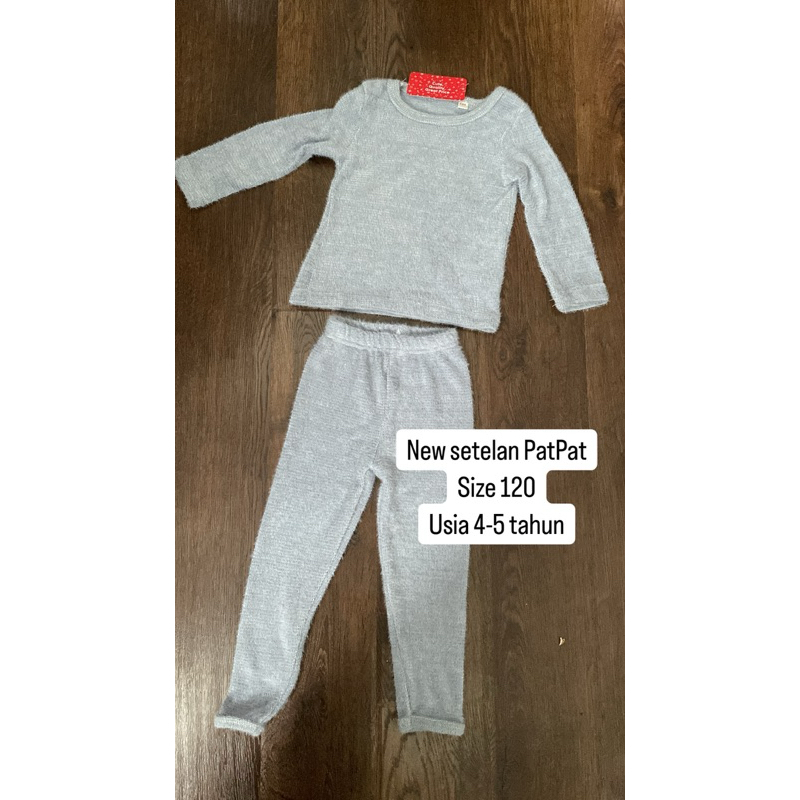 One set sets setelan PatPat Shein Kids Abu-Abu Grey anak cowok cewek girl boy unisex bulu-bulu lembu