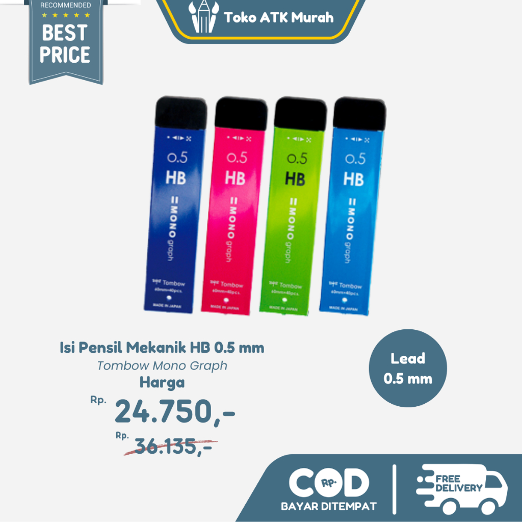

Isi Pensil Mekanik Tombow Mono Graph 0.5 HB / Mechanical Pencil Refill