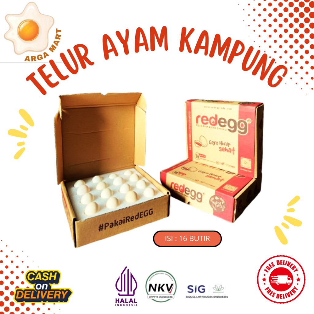 

[ISI 16 BTR] Redegg Telur Ayam Kampung Fresh Grade A Bergaransi - Produk Telur Berkualitas Tinggi