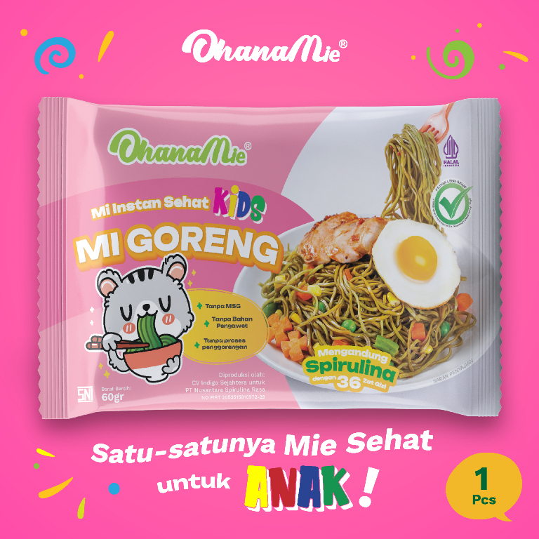 

Ohana Mie Anak Sehat dengan Spirulina Non MSG MIE GORENG