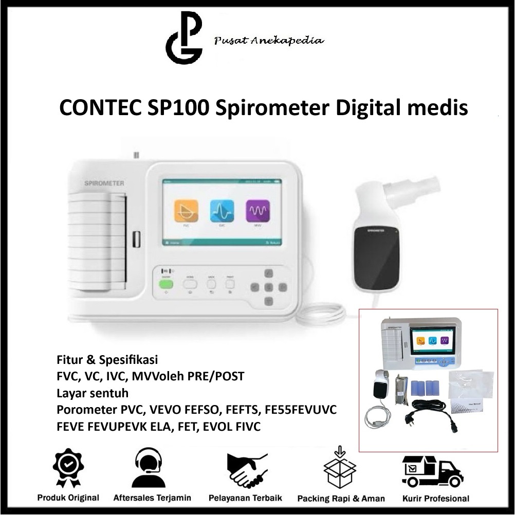 CONTEC SP100 Spirometer portabel Digital medis - SP100 Spirometer digital medical Original