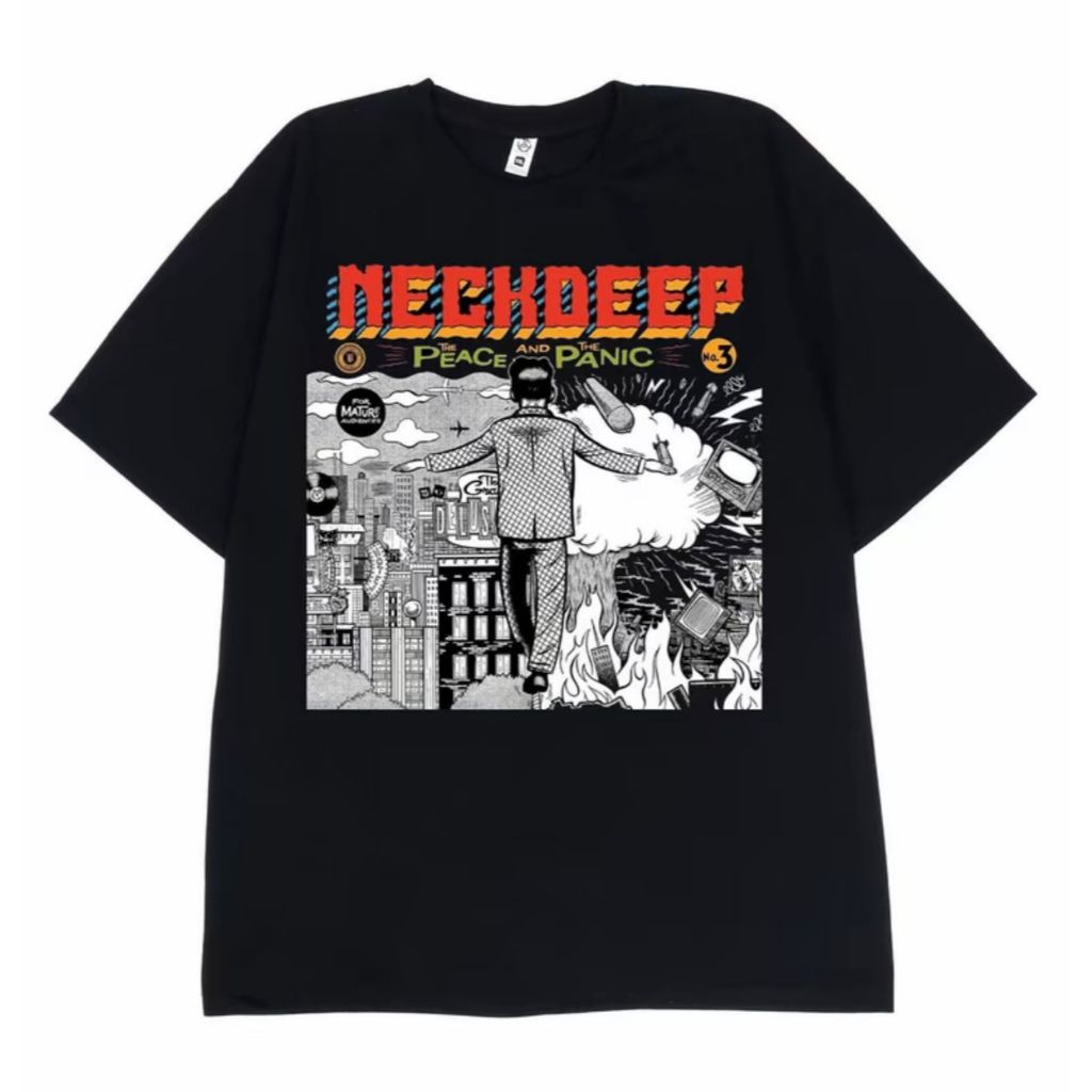 Tshirt Neckdeep Kaos Band Distro Pria bahan Katun Combed Baju Oblong
