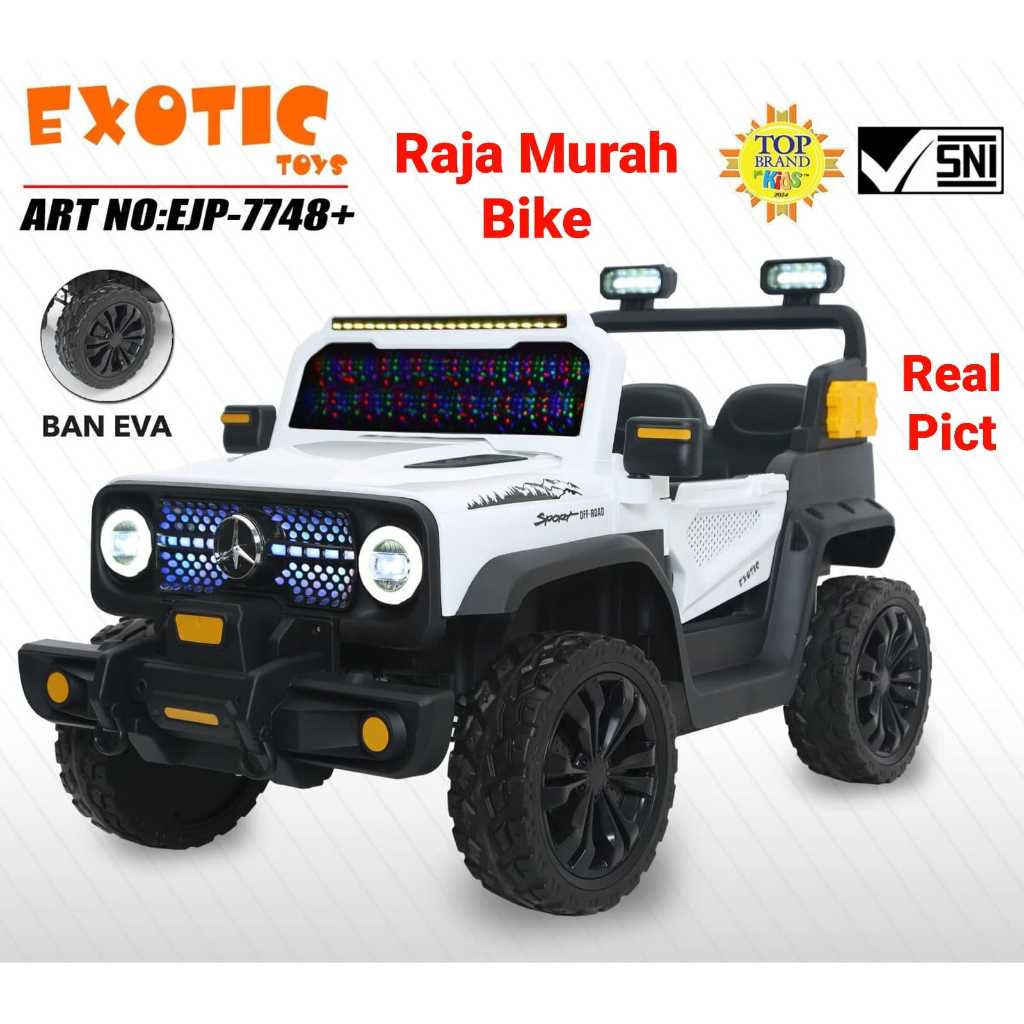 Mobilan Aki Exotic EJP 7748+ Mainan Anak Mobil Aki Jeep Exotic 7748+ Ban Eva Karet