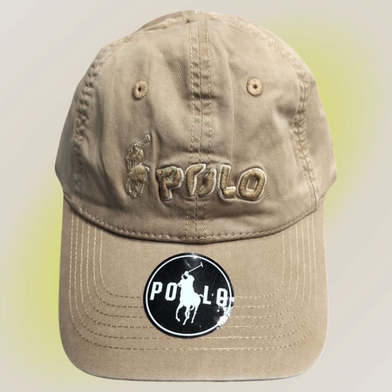 topi baseball polo import bordir  / khusus warna coklat bahan katun import ukuran unisex
