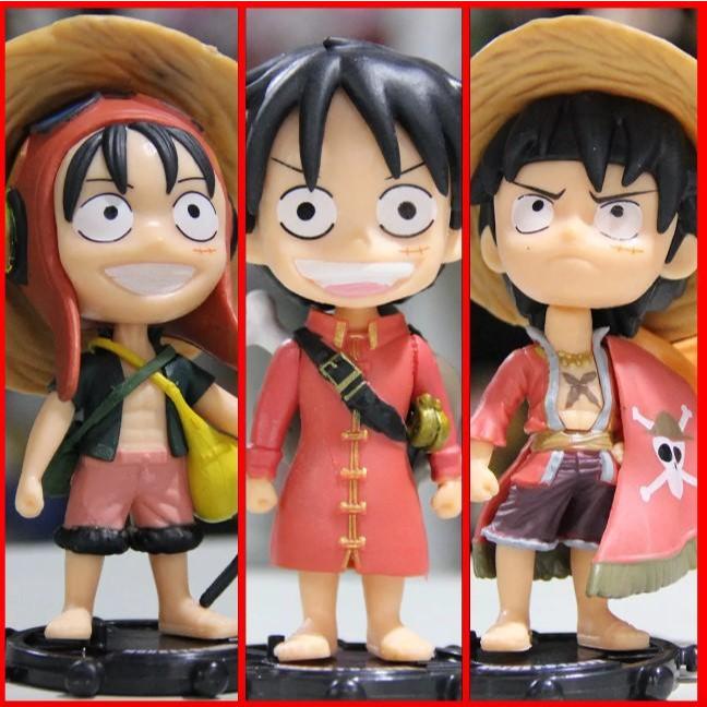 Action Figure One Piece Monkey D Lutfy Action Figure Set 3pcs - WMHZ023A