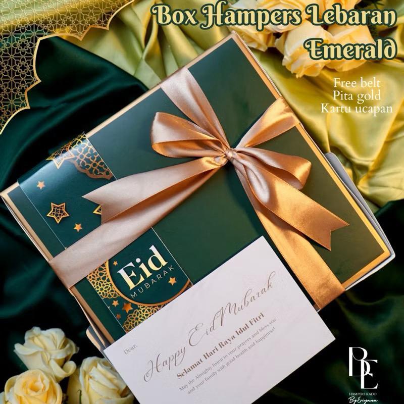 

Box Hampers Lebaran Set Kotak Kado Pembungkus Gift Box Kotak Hadiah Parcel Idul Fitri Hari Raya Murah/ Box Hampers Premium Emerald