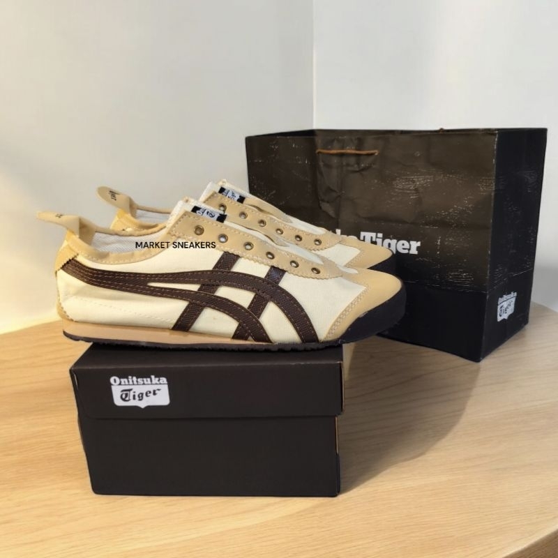 Sepatu Slip On Wanita Pria Cream Brown Kanvas Slip On Wanita Pria