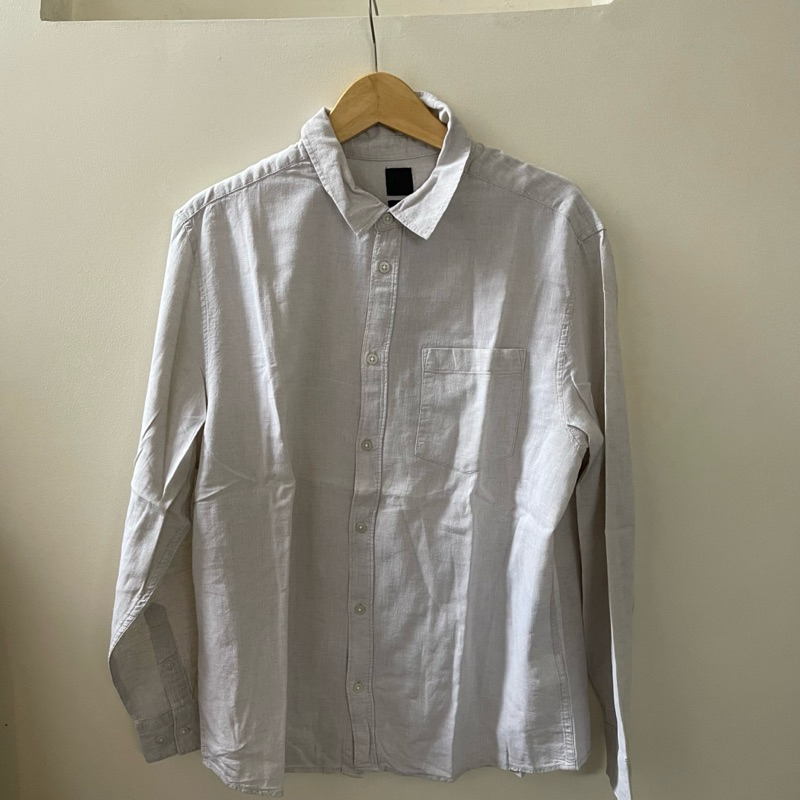 HnM kemeja Linen slimfit Pria size XL Preloved
