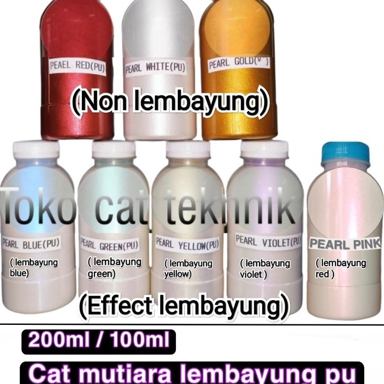 Terbatas Cat PU Mutiara Lembayung Pearl Blue  Violet  Green  Yellow  Putih 2ml 1ml