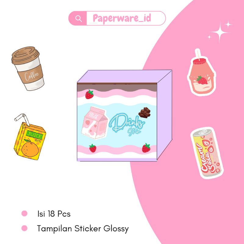 

sticker tema drinks / sticker dekorasi tema minuman / stiker dekorasi lucu