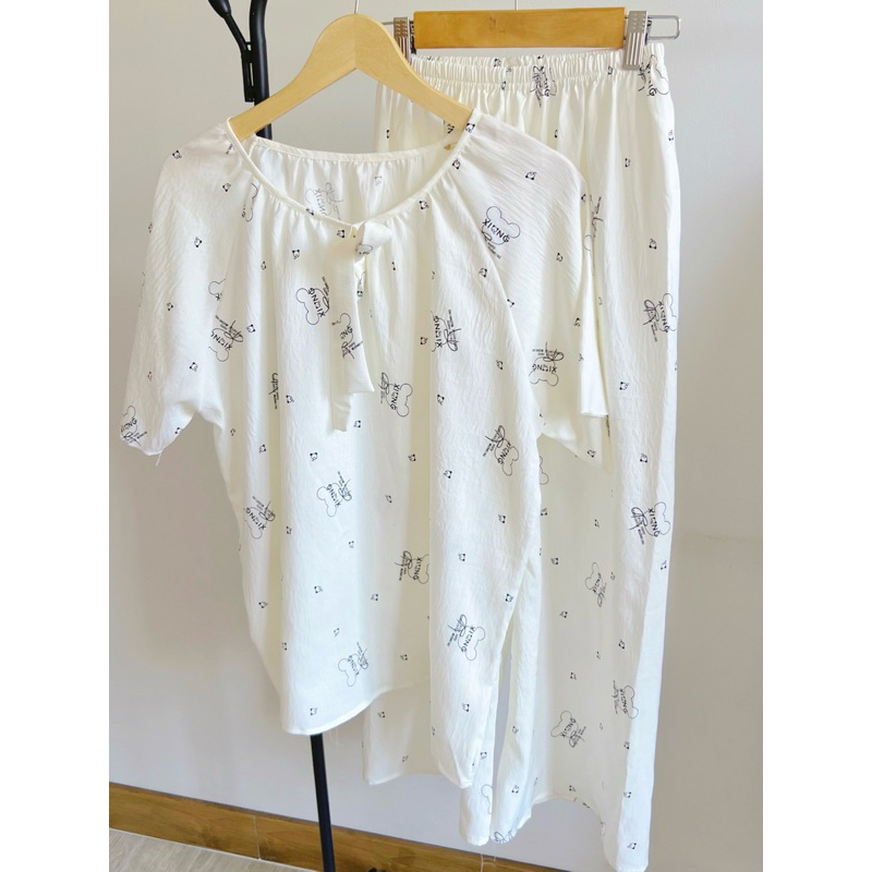 Baju Tidur Piyama Set Korea Lengan Pendek Celana Panjang