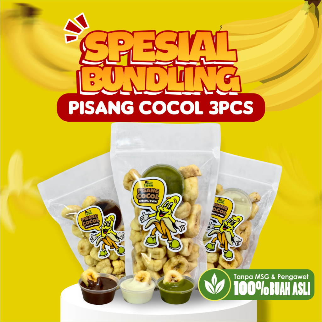 

(DAPAT 3) Pisang Cocol Keripik Buah Pisang Krispi (150g)