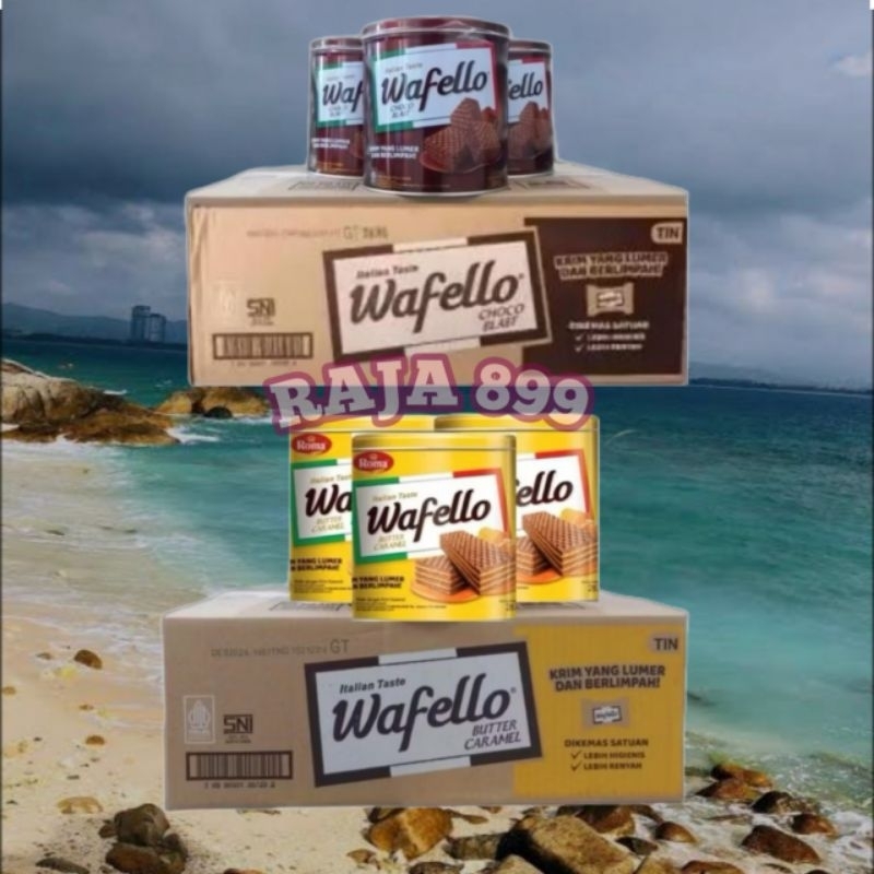ROMA WAFELLO WAFER KALENG CHOCO BLAST | BUTTER CARAMEL DUS ISI 6