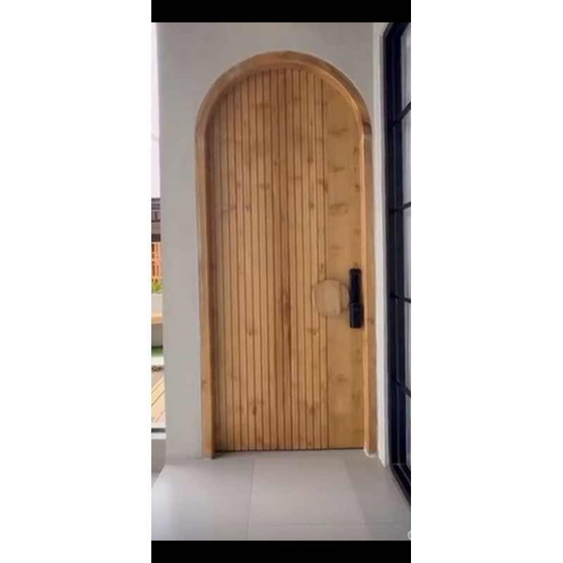 daun pintu minimalis kayu jati perhutani