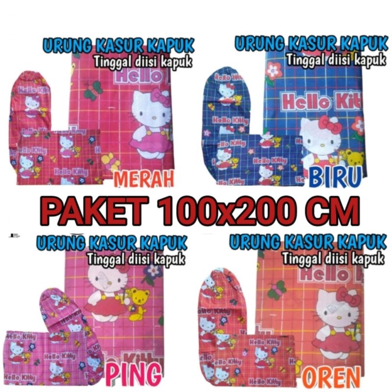 (PAKET 100x200 CM) URUNG KASUR KAPUK SET URUNG BANTAL + URUNG GULING