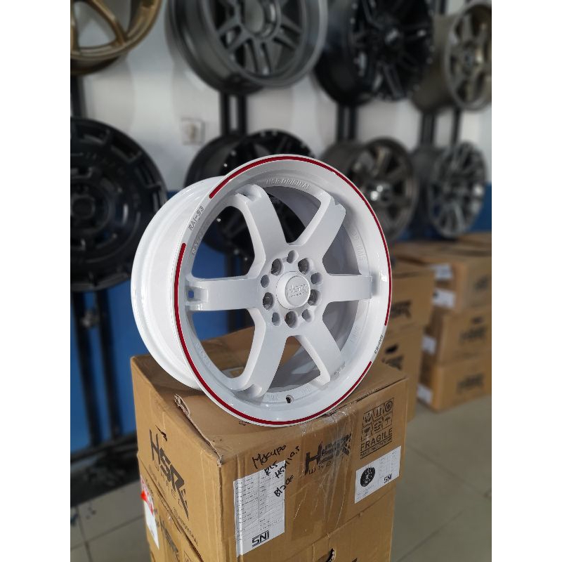 Velg pelek mobil Ring 16 HSR Velg mobil Warna putih Velg mobil lubang  5