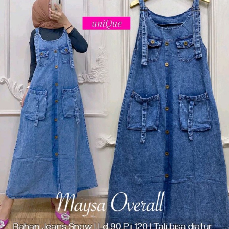 KODE Y17G overall jeans L XXL wanita overall dres korea terbaru kekinian murah MEYSA OVERALL JEANS