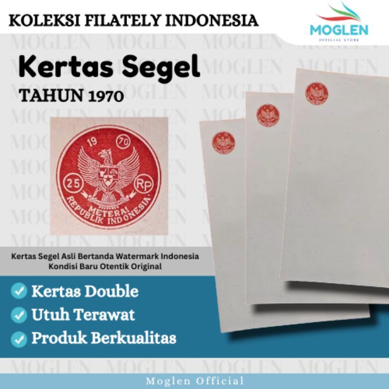 [BELI 6 GRATIS 1] Kertas Segel Tahun 1970 Double Slide Asli Original