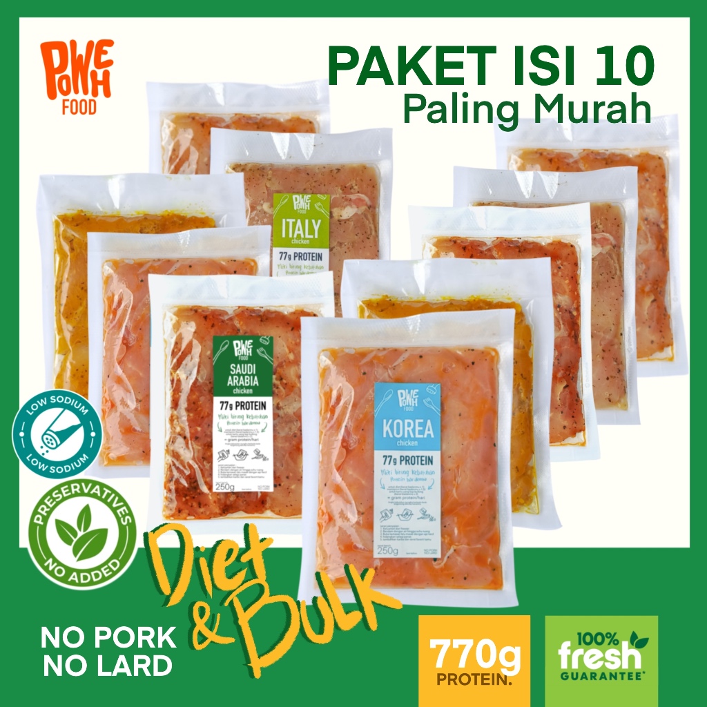 

Dada Ayam Marinasi Siap Masak (Paket isi 10 LEBIH HEMAT!) Full Daging, Tanpa Kulit, Tanpa Tulang