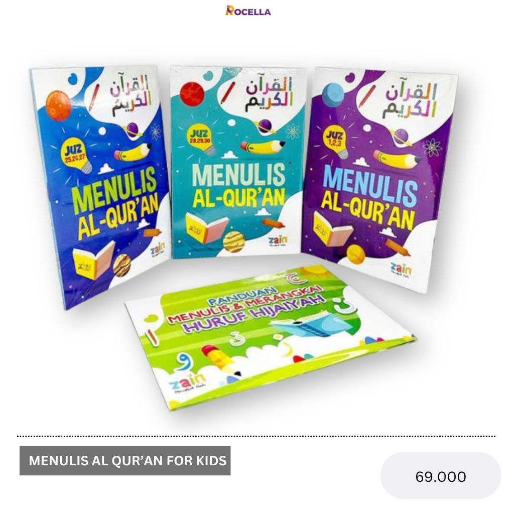 (JUAL MURAH) Paket Menulis Alquran For Kids Isi 3 Buku Free Buku Panduan Menulis Hijaiyah