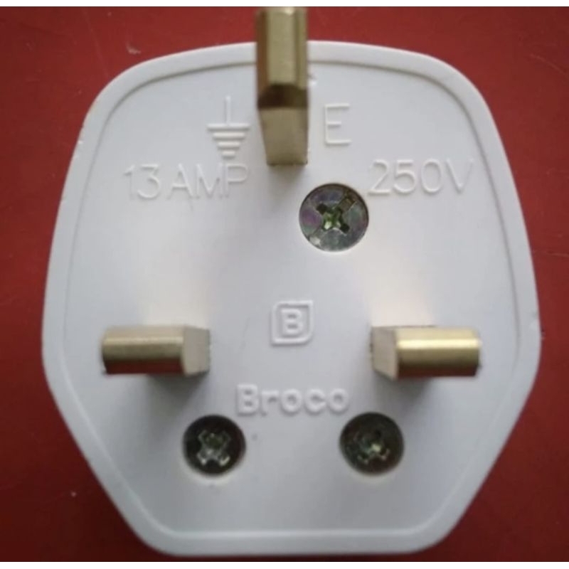 Steker AC Arde Broco 7110 / Steker AC Kaki 3 Broco Putih / Colokan Kaki 3 Broco 7110-55