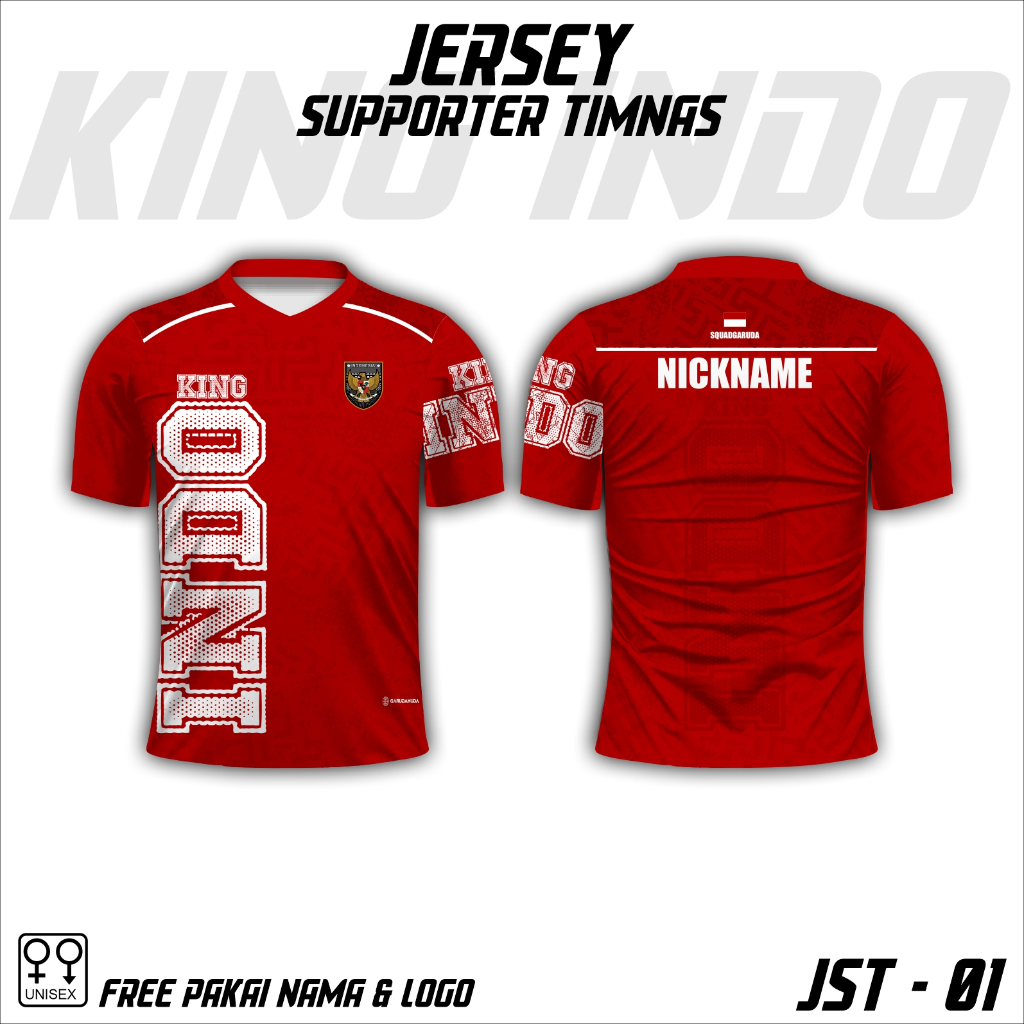Kaos jersey suporter timnas indonesia baju sepak bola timnas