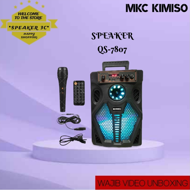 Speaker bluetooth portable QS-7807 8,8inch free mic