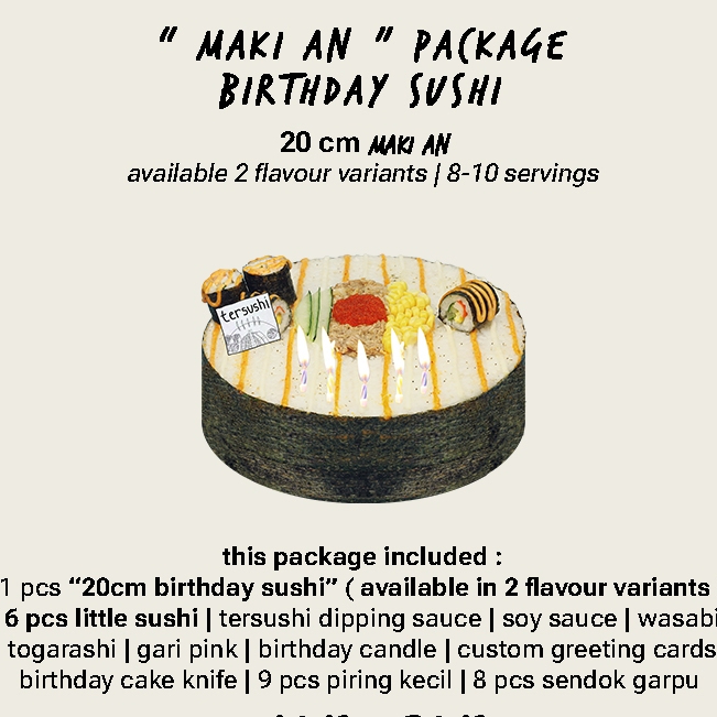 

Sushi Ulang Tahun | Sushi Cake | Sushi Birtdhay Cake Size 20 Cm