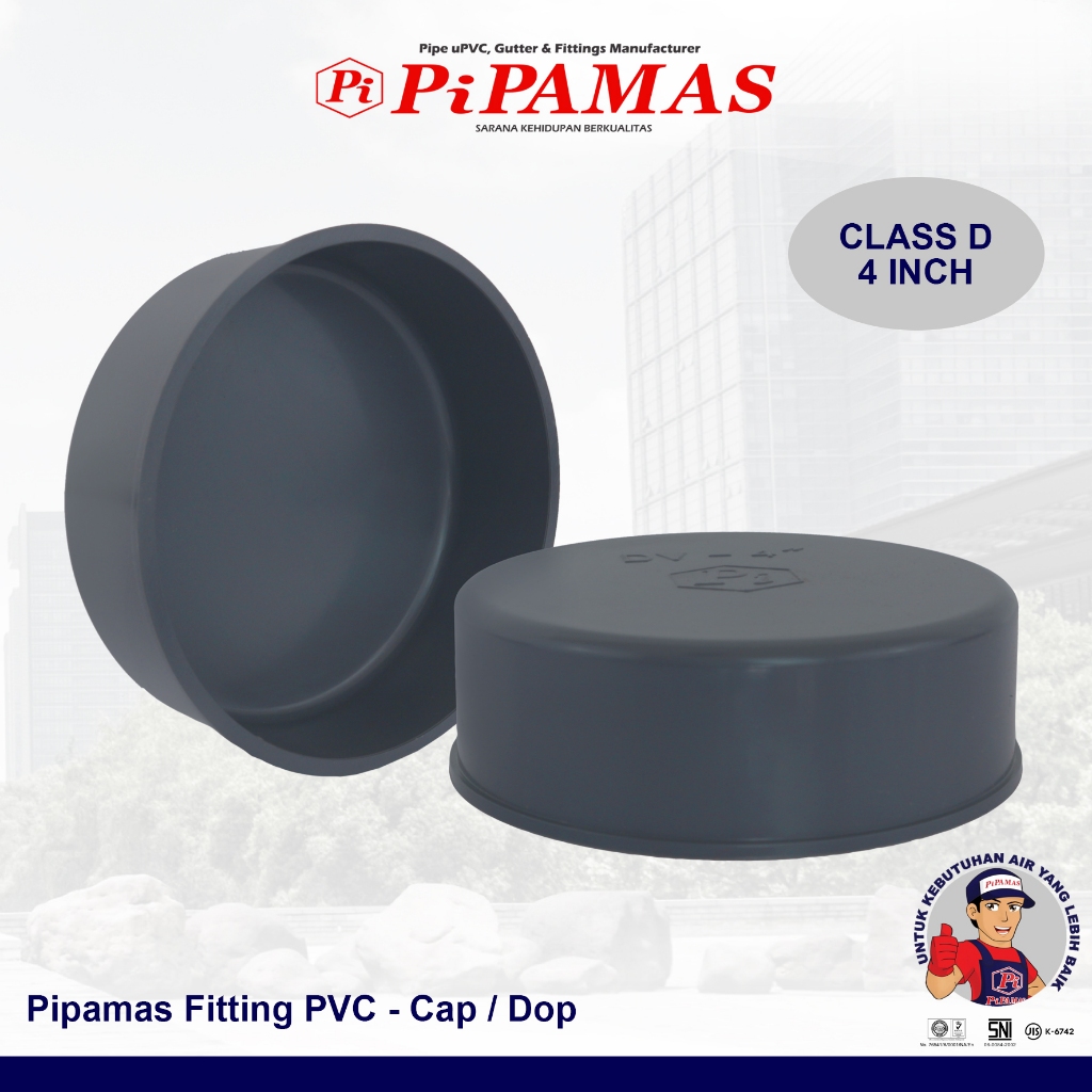 PIPAMAS Cap (D) 4 inch  PVC Tutup Pipa 4 Inch Bahan PVC