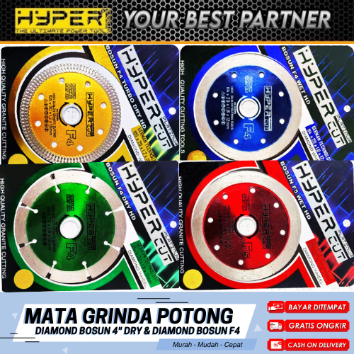 Mata potong Keramik HYPER Diamond wheel Bosun F4 HD Diamond Bosun 4" DRY & Diamond bosun F4 Gerinda
