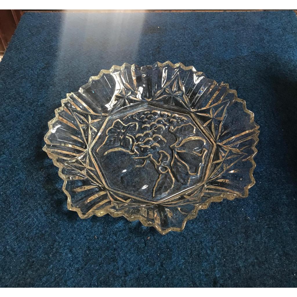 Mangkuk Kaca /Piring Saji Vintage dengan Pola Buah*Cantik