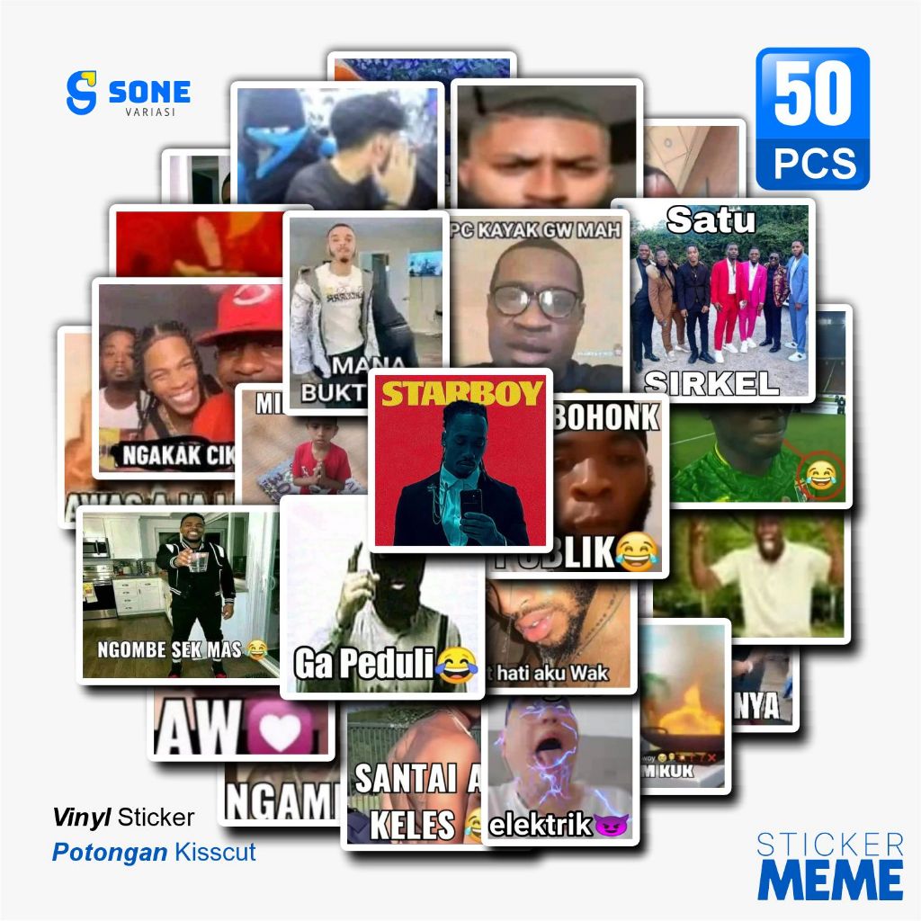 

Sticker Pack MEME JOMOK Aesthetic Paper Vinyl Waterproof Dekorasi Stiker Laptop Buku Journal Koper