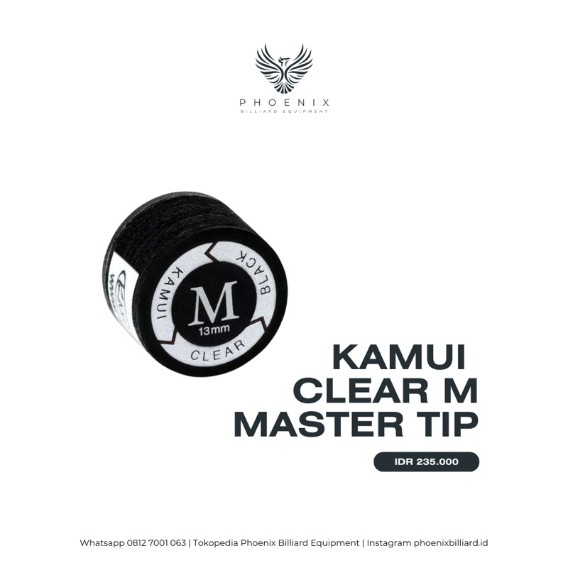 KAMUI CLEAR M MASTER TIP BILLIARD | MASTER TIP CLEAR | MASTER TIP M CLEAR BLACK | MASTER TIP KAMUI