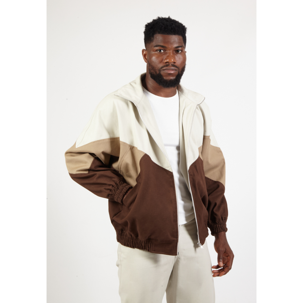 OCWA JESSE BROWN CREAM TAN OVERSIZED DENIM JACKET
