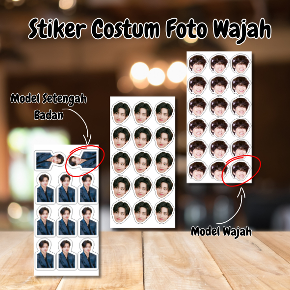 

BISA COD 18pcs Stiker Foto Wajah - Mini Stiker Set Custom - Small Face Photo Sticker