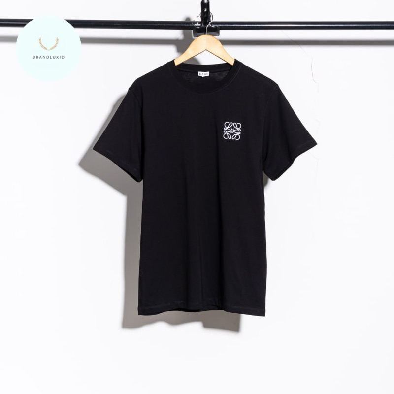 Loewe Anagram logo embroidered tshirt cotton ( Regular Fit ) Black White