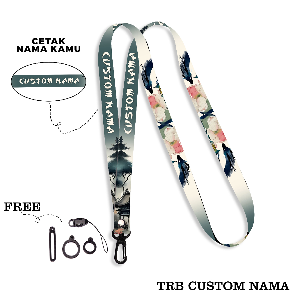 

Lanyard Custom Nama Trubbershop Gantungan Lanyard Holder Free Oring Tali Gantungan Hp Lucu Printing 2 Sisi